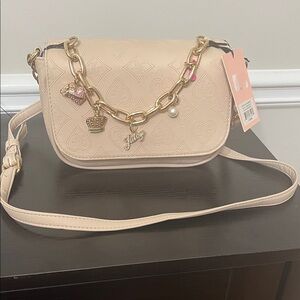 Juicy Couture Cream Crossbody Bag with Gold Chain